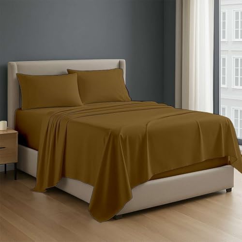 NON Sticky cotton Premium 4 Piece Egyptian Cotton Fitted Twin XL Sheet