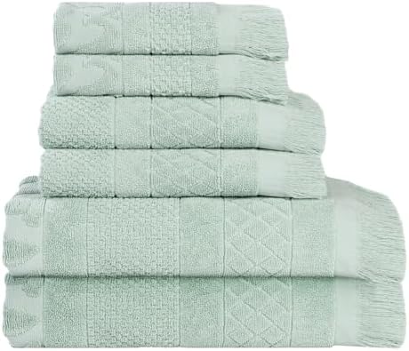 SUPERIOR Cotton 6 Piece Towel Set, Quick Dry, Bathroom Essentials
