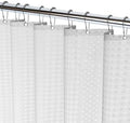 Gray 72 x 72 Inches Shower Curtain, Hotel Luxury Waffle Fabric