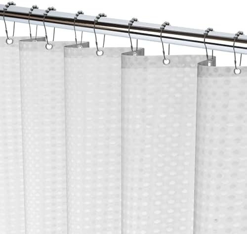 Gray 72 x 72 Inches Shower Curtain, Hotel Luxury Waffle Fabric