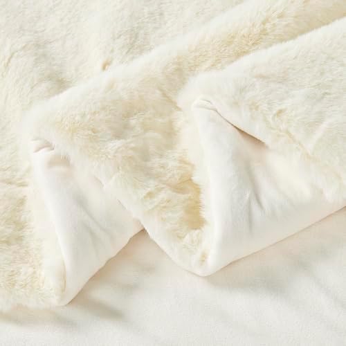 Luxurious Faux Fur Throw Blanket - 800gsm Heavy Thick Plush Warm Throw