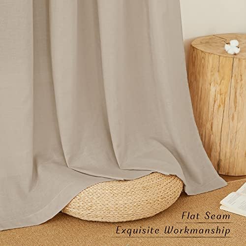 NICETOWN Linen Taupe Window Curtains 84 inches Long, Grommet Thick