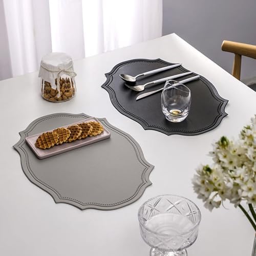 4 PCS Dining Table Placemats, 11.62 x 16.93 Inches PVC Leather Light