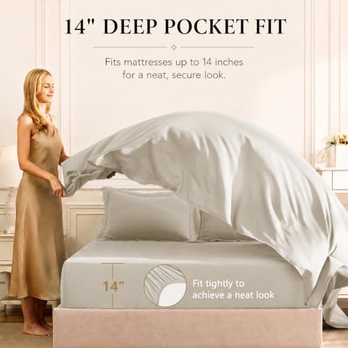 CozyLux King Comforter Set 102"x90" Beige - 7 Piece Bed in a Bag