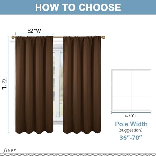 Diraysid Chocolate Brown Blackout Curtains for Bedroom and Living Room