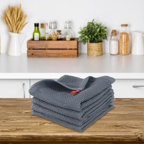 Cotton Tea Towels Set of 4 Super Absorbent Quick Drying Kitchen
