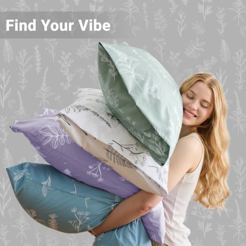 MUXHOMO Duvet Cover Queen Size, 3-Piece Floral Silver Grey Bedding Set