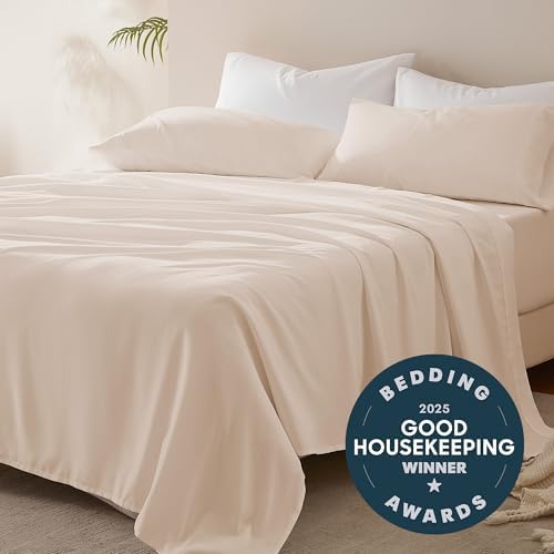 SLEEP ZONE Nanotex Super Soft Cooling Full Size Bed Sheets Set 4 Piece