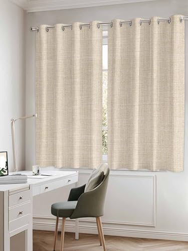 Cream Farmhouse Window Curtains 84 Inch Length, Vintage Country