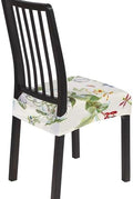 SearchI Dining Chair Seat Covers, Rear Covered(Beige Flower, 6pcs)