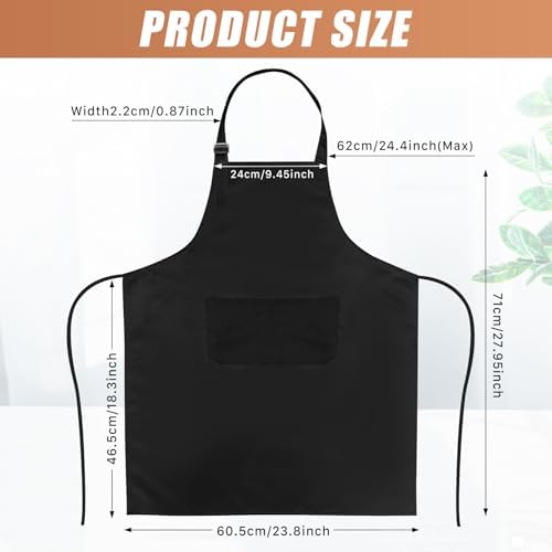 24Pcs Bib Apron with 2 Pockets,Adjustable Bib Aprons,Water Oil