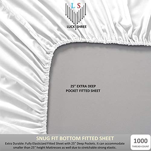 1000-TC Egyptian Cotton 4-PC Sheet Set, 25" Deep Pocket - Taupe, Twin