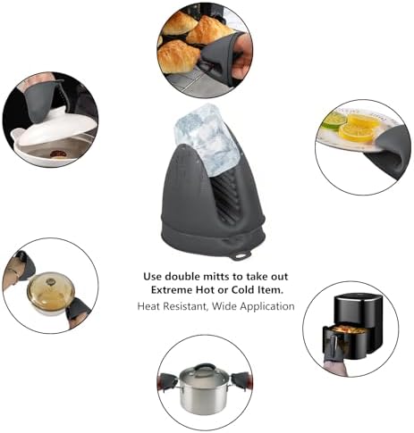 6 Pack Mini Oven Mitts Silicone Pot Holders Heat Resistan for Kitchen