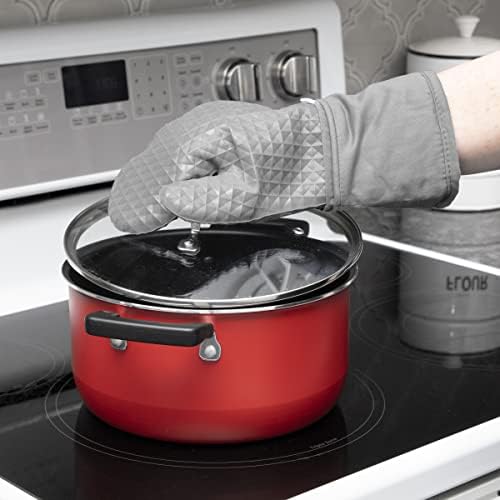 T-fal Waffle Oven Mitt & Pot Holder Set - Heat-Resistant Silicone Grip