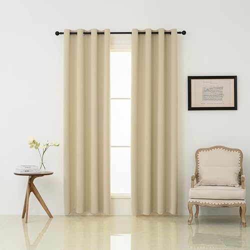 Pickluc Grommet Blackout Curtains 84 Inches Long 2 Panels, Light