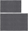 Mosobam 2 Piece Bath Mat Set, 20 x 34 and 28 x 44 in, Charcoal Gray