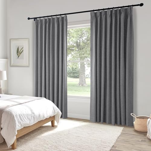 Frelement 100% Blackout Curtains 2 Panels, Room Darkening Drapes for