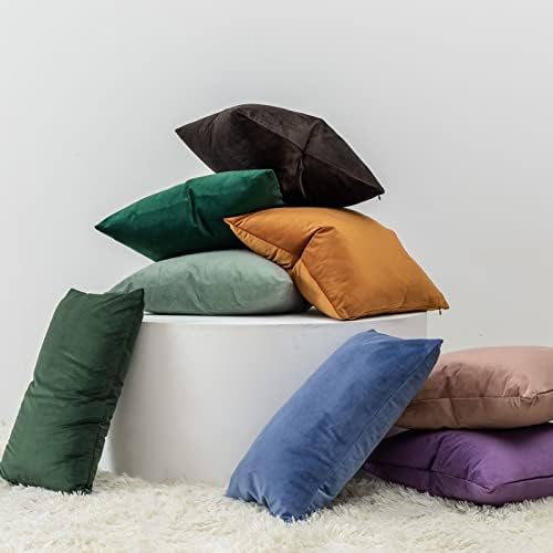JUSPURBET 22x22 Decorative Velvet Throw Pillow Covers Set of 2,Army
