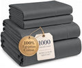 LANE LINEN King Size Sheets 100% Egyptian Cotton Sateen - Charcoal