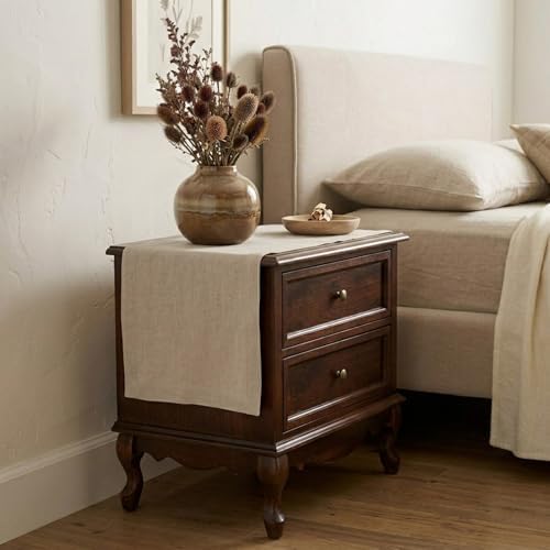 Solino Home 100% Pure Linen Table Runner Natural Woven, Fete
