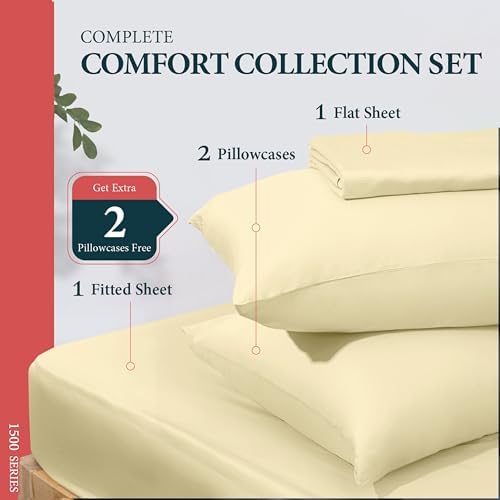 100% Egyptian Cotton King Size Sheets Set - Luxury High Thread Count