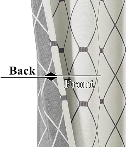 Joywell Off White Linen Curtains 108 Inches Long for Living Room Grey