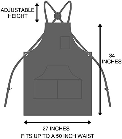 Hudson Durable Goods - Professional Grade Chef Apron for Kitchen, BBQ