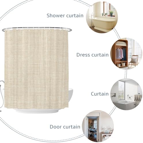 Teamery Shower Curtains Sets for Bathroom Decor Minimalist Beige