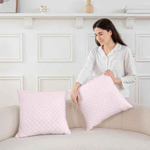 Manfei Buffalo Plaid Pillow Cover, 2 Pack, 20" x 20"