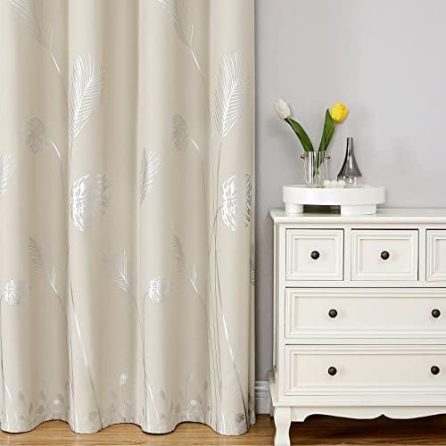 Estelar Textiler Cream Patterned Curtains for Living Room Bedroom