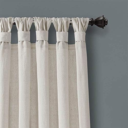 Lush Decor Burlap Knotted Tab-Top Window Curtain Panel Pair, 45"W x
