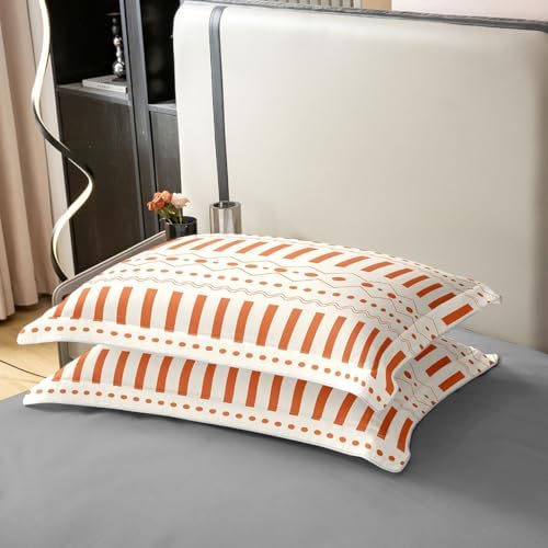 jejeloiu Boho Duvet Cover 100% Cotton Queen Size Modern Geometric