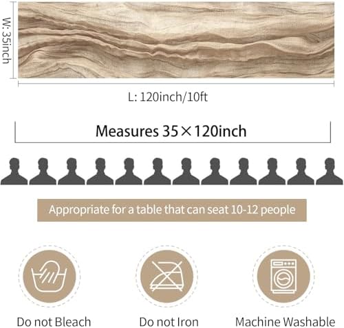 BLUETOP 6 Pack Nude Cheesecloth Table Runner,10ft Light Brown Gauze