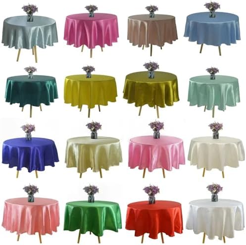 Round Satin Tablecloth Wedding Party Decoration Restaurant Coffee