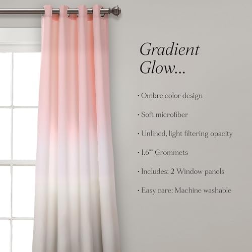 Lush Decor Umbre Fiesta Light Filtering Window Curtain Panel Pair, 52"