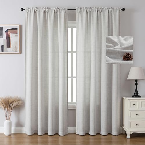 Light Filtering Curtains 84 Inch Length 2 Panels Set Privacy