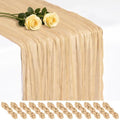 12 Pack Beige Cheesecloth Table Runner 17x108 Inches Boho Home Decor