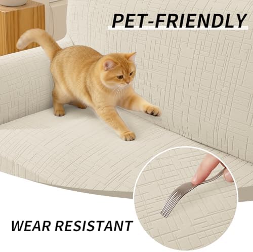 Super Stretch Sofa Covers Washable (Sofa 73"-85", Beige)