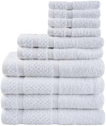 10 Piece Towel Set with Upgraded Softness & Durability, Grey