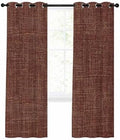 Blackout Curtains Room Darkening Drapes, Brown Rustic Vintage Burlap