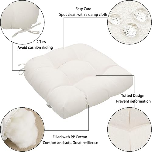 Magpie Fabrics 19"x19" Tufted Seat Cushion 2 Pack, U-Shaped Patio