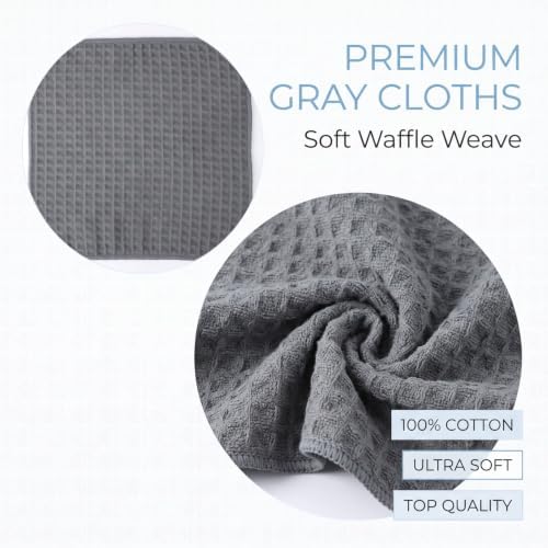 12 Pack Black Cotton Dish Cloths - Absorbent