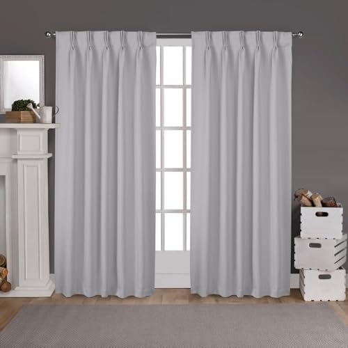 Room-Darkening Gray Color Panel Pair Blackout Curtains for Bedroom &