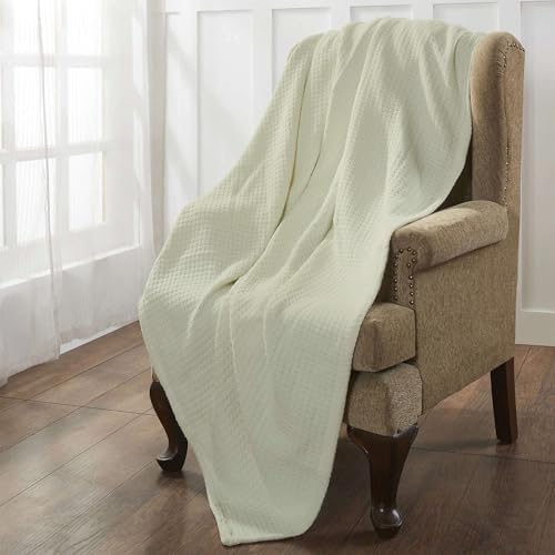 Queen Size Cotton Waffle Weave Blanket – Lightweight, All-Season Soft