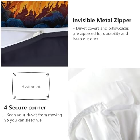 King Duvet Cover Set Gothic Skull Grim Reaper Bedding with Reversible
