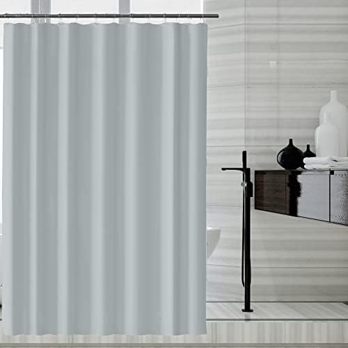 LLSCL Grey Fabric Shower Curtain Liner with Bottom Counterweight