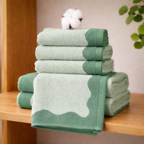MONDAY MOOSE Scalloped Decorative Hand Towels, 2-Pack Soft Cotton with