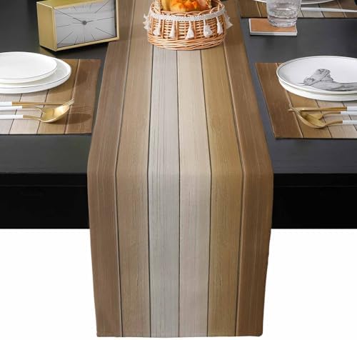 Brown Beige Table Mats Set of 6 With Table Runner 90 Inches