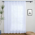 Linentalks Extra Wide White Sheer Curtains For Living Room, Patio Door