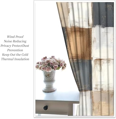 Taupe Curtains for Living Room, Country Farmhouses Curtains for